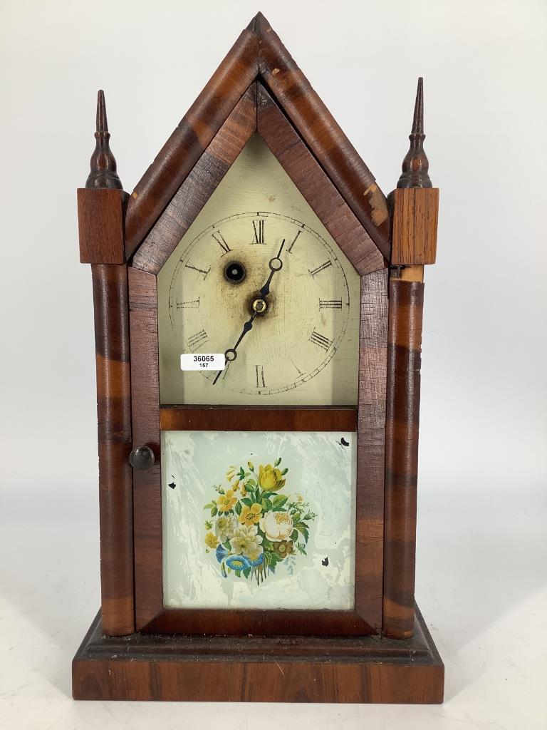 Waterbury steeple shelf clock. 15"H (1 of 3)