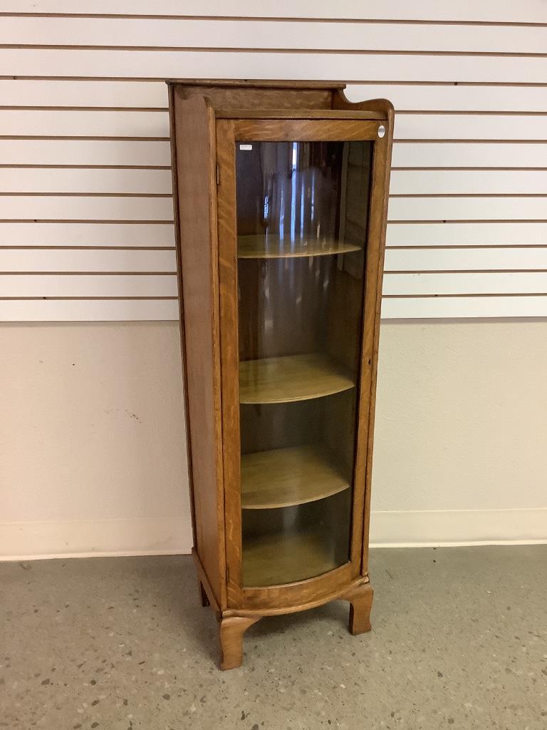 Oak curved front cabinet. 61 x 19 x 14 in. (154.94 x (1 of 2)
