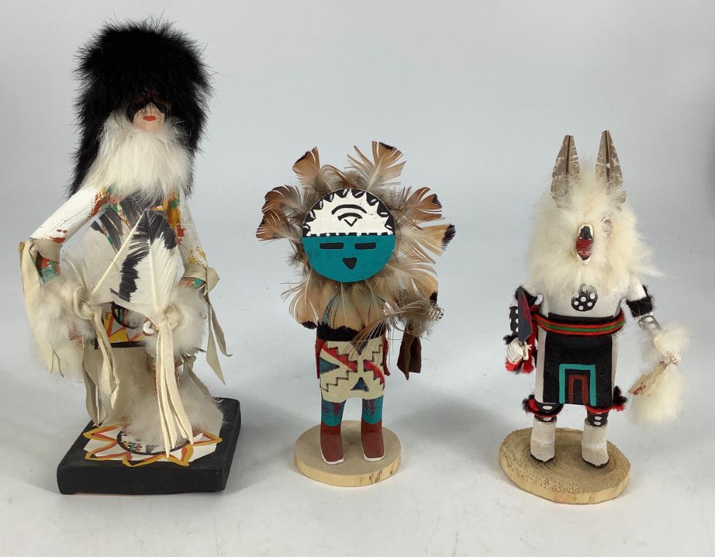 3 Native American Kachina dolls including Tawa The (1 of 7)