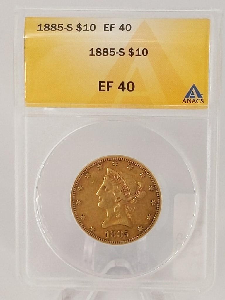 1885-S US $10.00 Gold Coin (1 of 4)