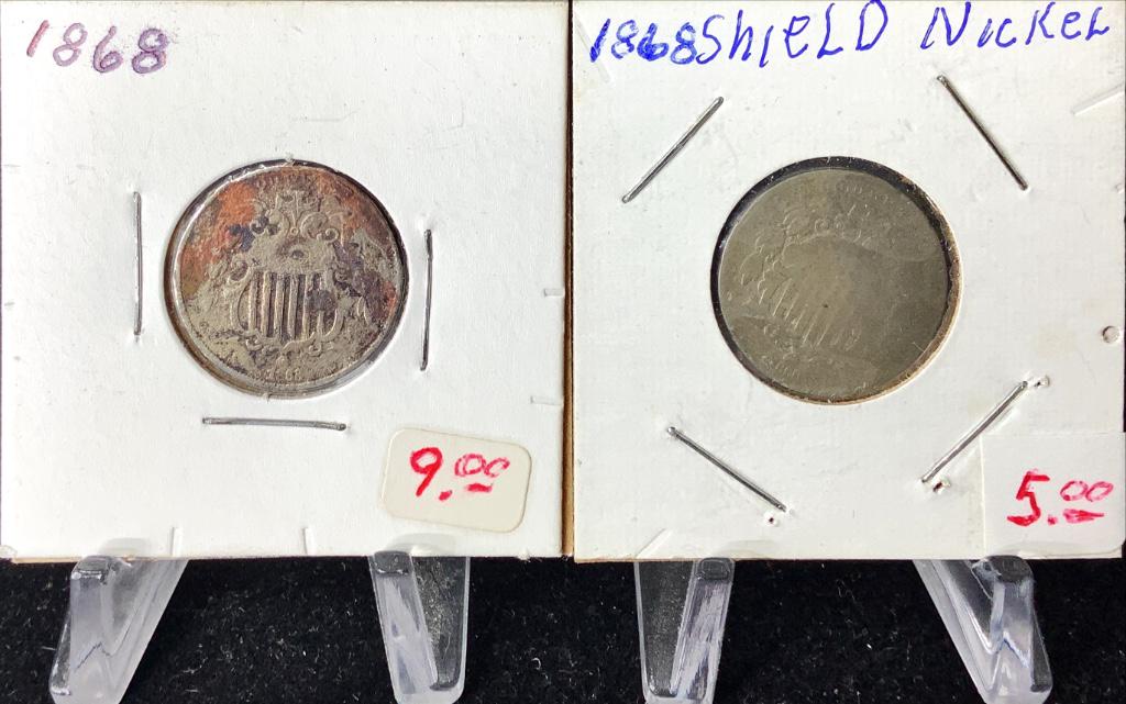 Lot of Two US Shield Nickels (1 of 6)