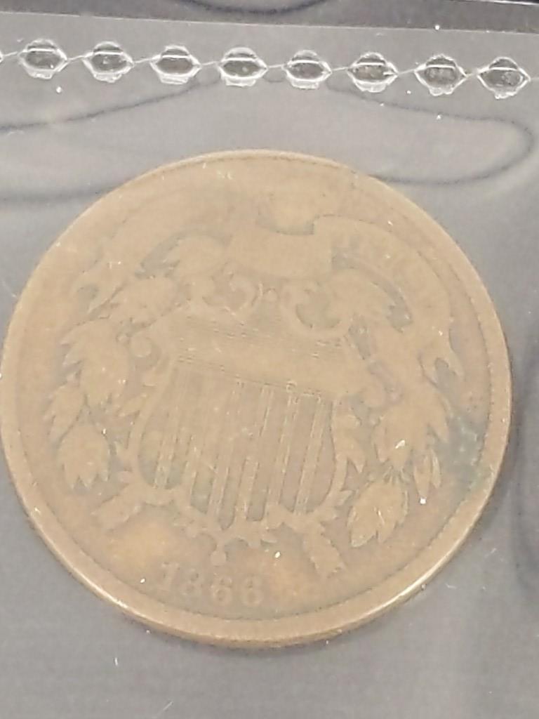 1866 US 2 Cent Coin (1 of 2)