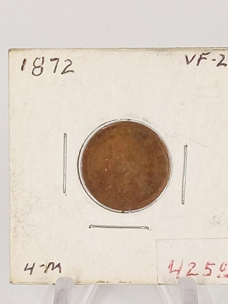 1872 US Indian Head Cent Coin (1 of 4)