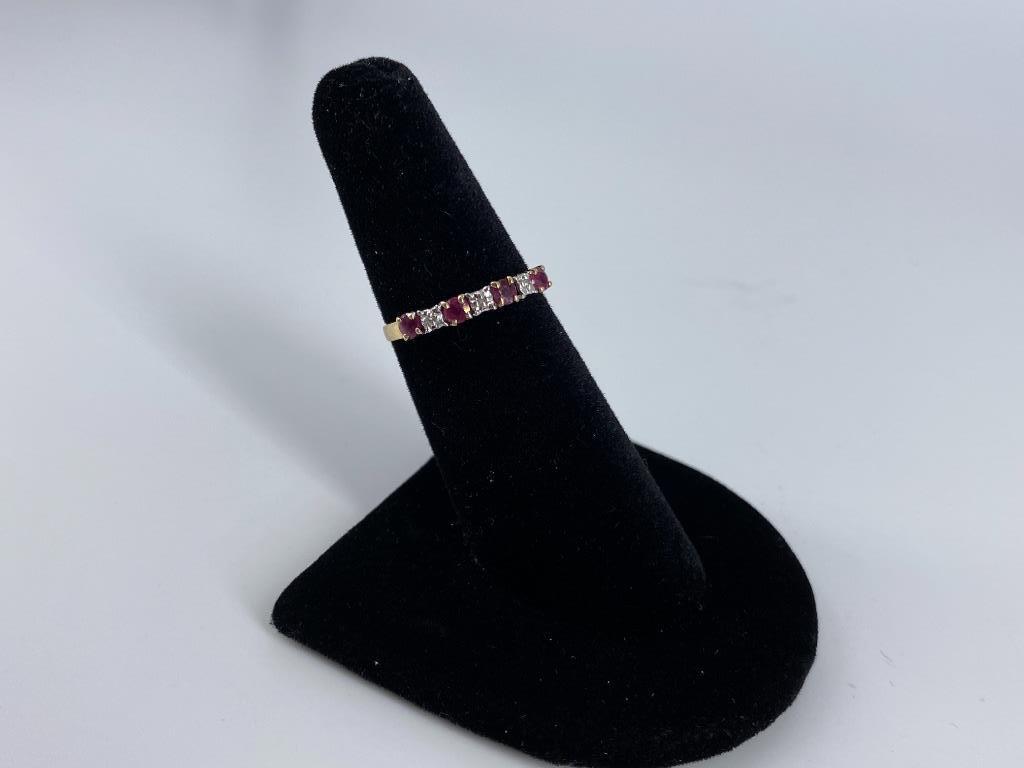 10kt Yellow Gold Diamond & Pink Sapphire Ring (1 of 6)