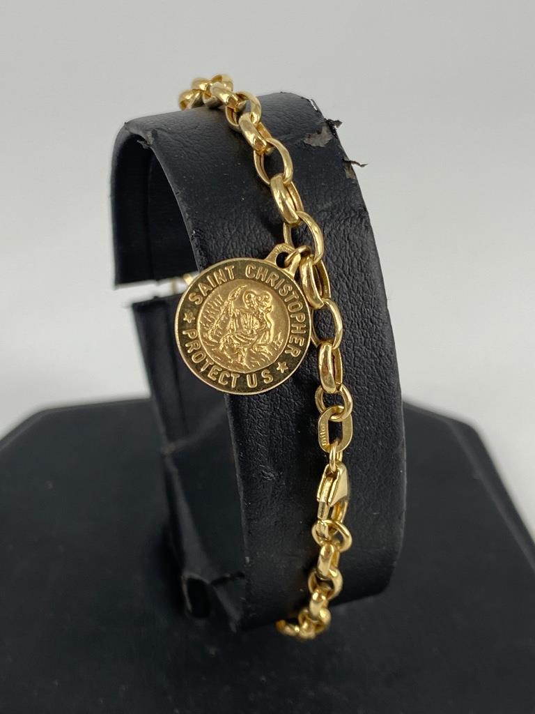 14kt Yellow Gold Bracelet With Religious Charm (1 of 4)