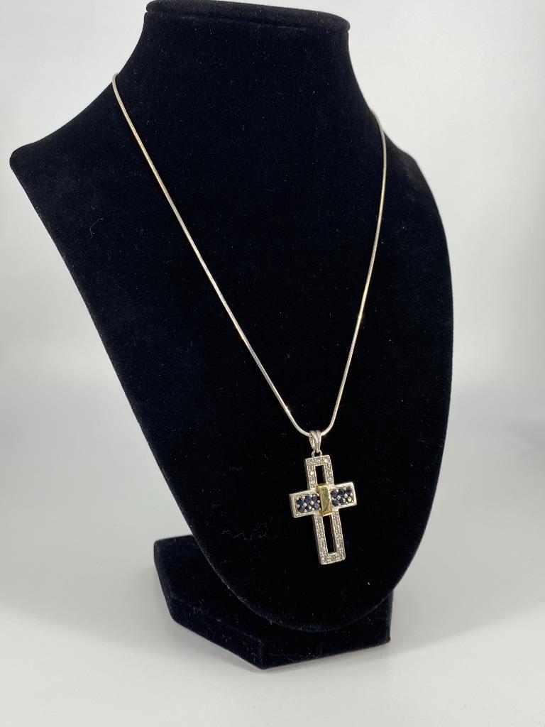 Sterling SIlver 18kt Yellow Gold & Gemstone Necklace (1 of 4)