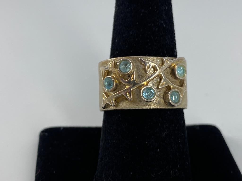 Sterling Silver & Blue Topaz Fashion Ring (1 of 4)