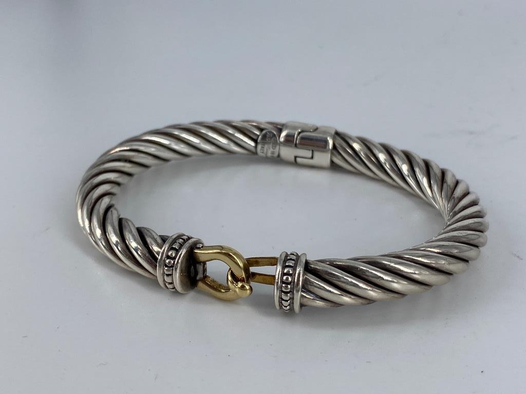 Designer Sterling Silver Bracelet With 18t Gold Accents (1 of 4)