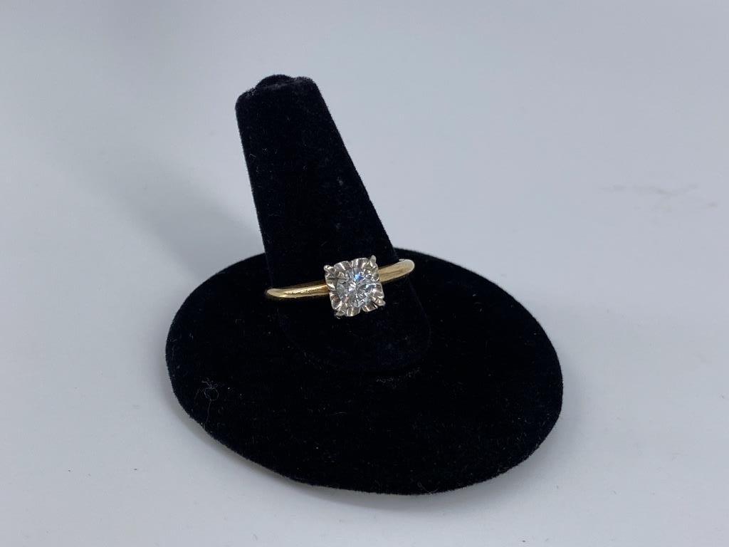 14kt Dual Tone Diamond Solitaire Ring (1 of 8)
