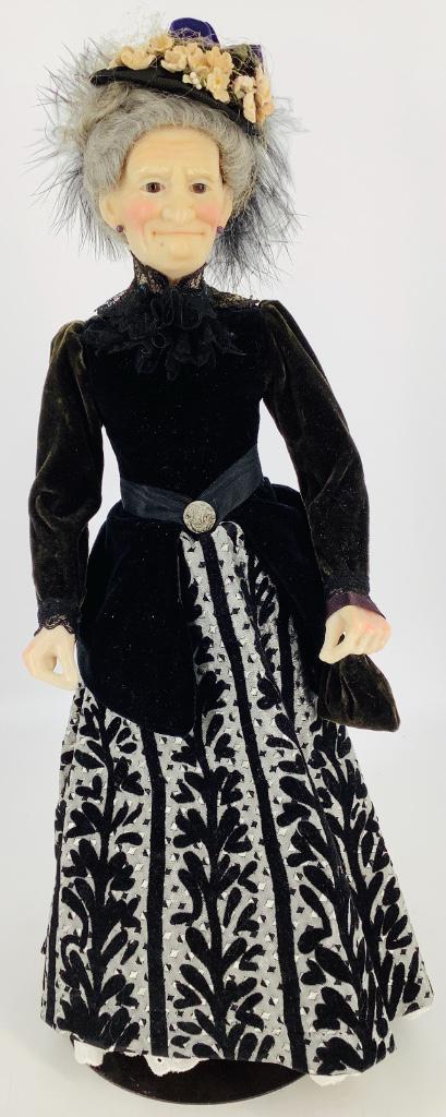 18" wax portrait doll by Lewis Sorensen with glass (1 of 2)