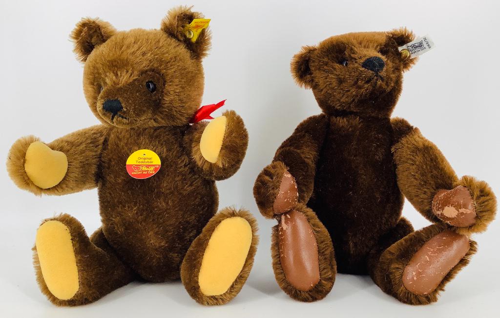 (2) Steiff mohair teddy bears including 13Â½" brown (1 of 2)