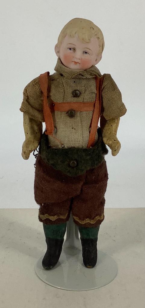 5" German bisque socket head character boy. Molded and (1 of 2)