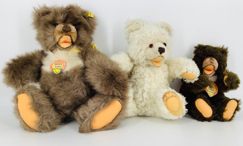 (3) plush Zotty bears including 11" Steiff "Minky (1 of 1)