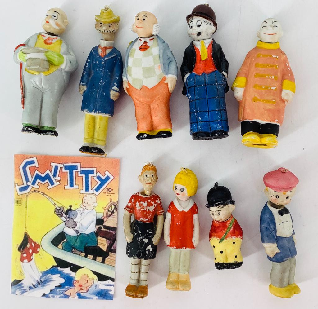 Lot (9) Made in Germany Comic Book Nodders. Includes (1 of 2)