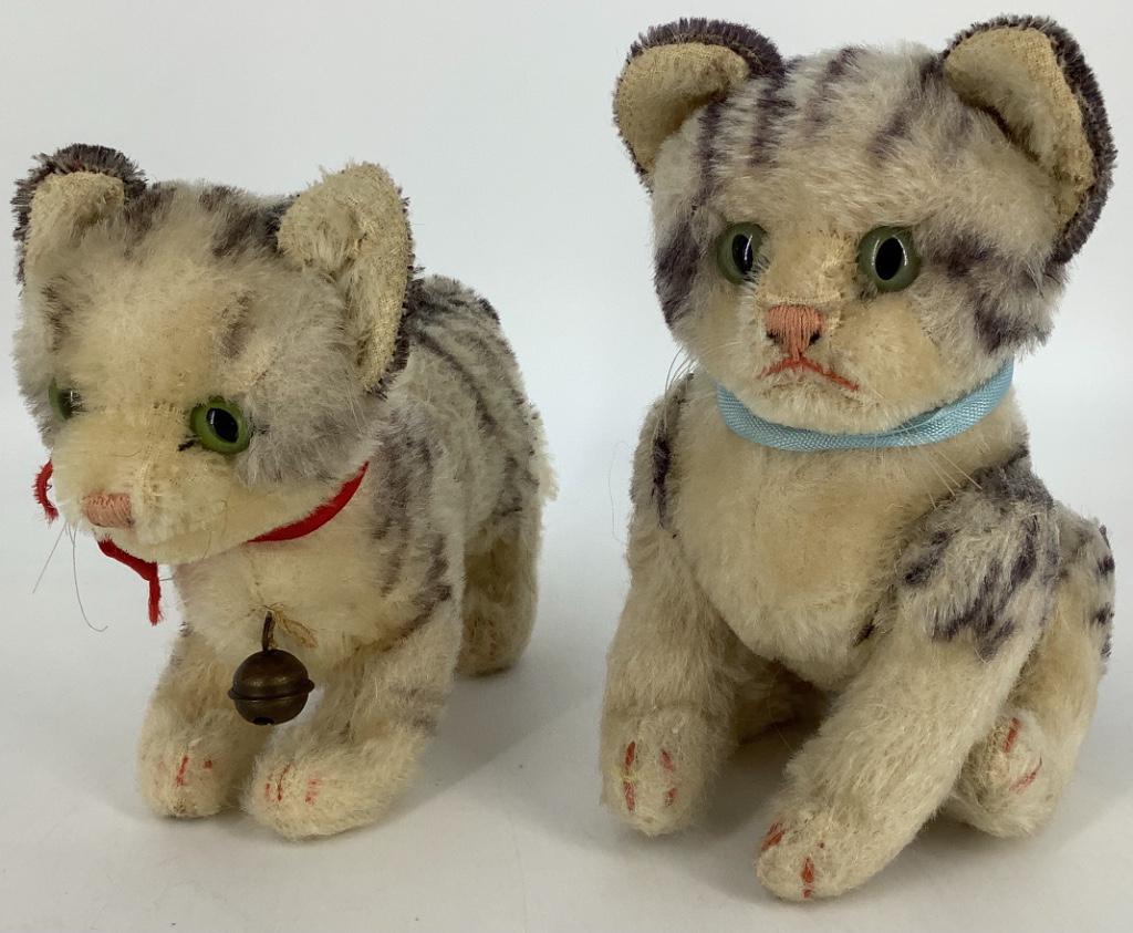 (2) Steiff vintage mohair tabby cats including 6Â½"H (1 of 1)