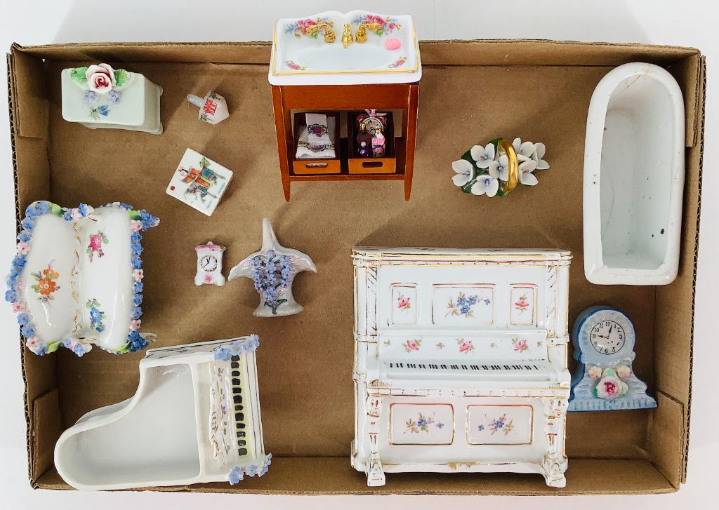 Lot of porcelain dollhouse size furniture including (2) (1 of 1)