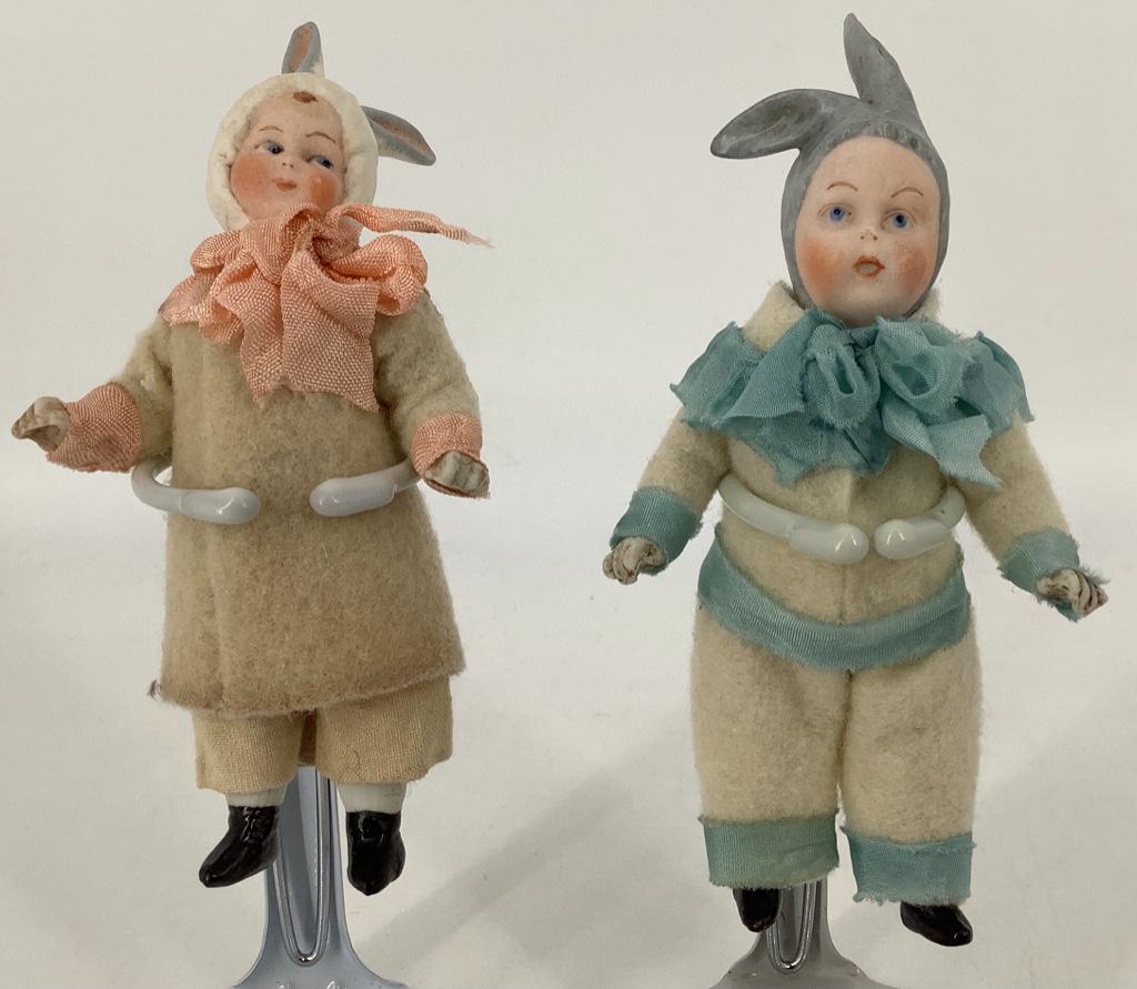 Pair German all-bisque "Bunny" dolls. Each is 5" high (1 of 1)