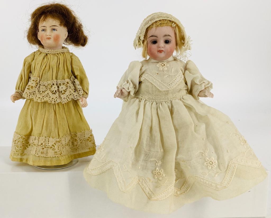 (2) 5 1/2" all-bisque dolls. Includes German girl (1 of 1)