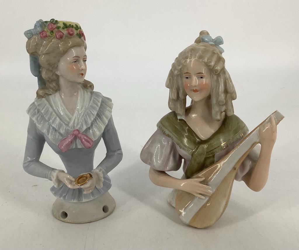 (2) German Half Dolls. Both have faint marks that are (1 of 1)