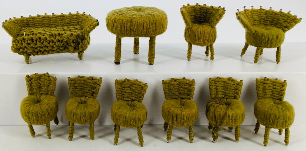 (10) pieces small scale dollhouse furniture made from (1 of 1)