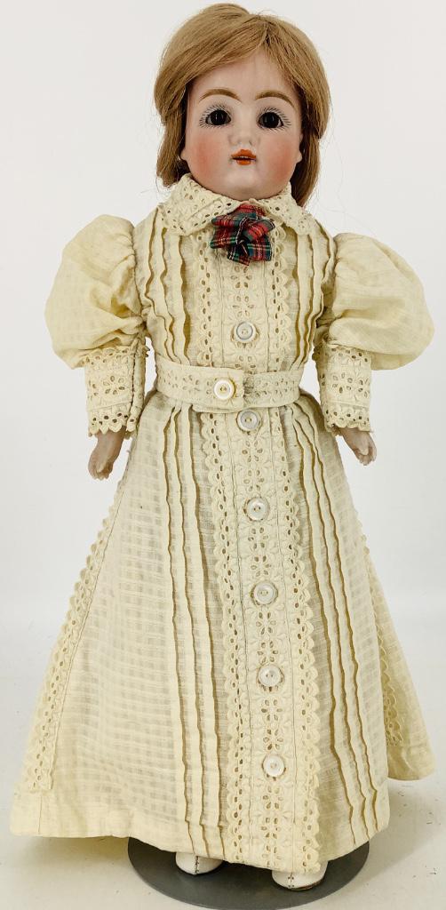 15" German bisque shoulder head doll. Replaced wig,set (1 of 1)