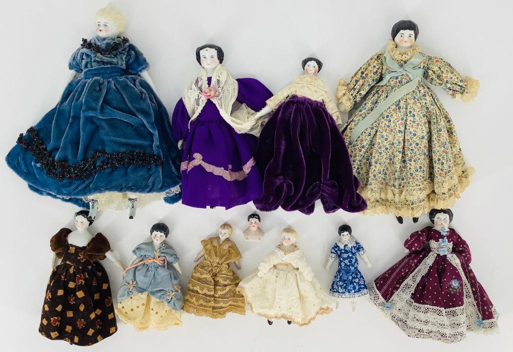 Lot miscellaneous dollhouse size china head dolls as (1 of 1)