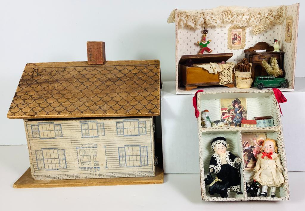 (3) dollhouse items including 10Â½"L x 8"W x 10" H (1 of 2)