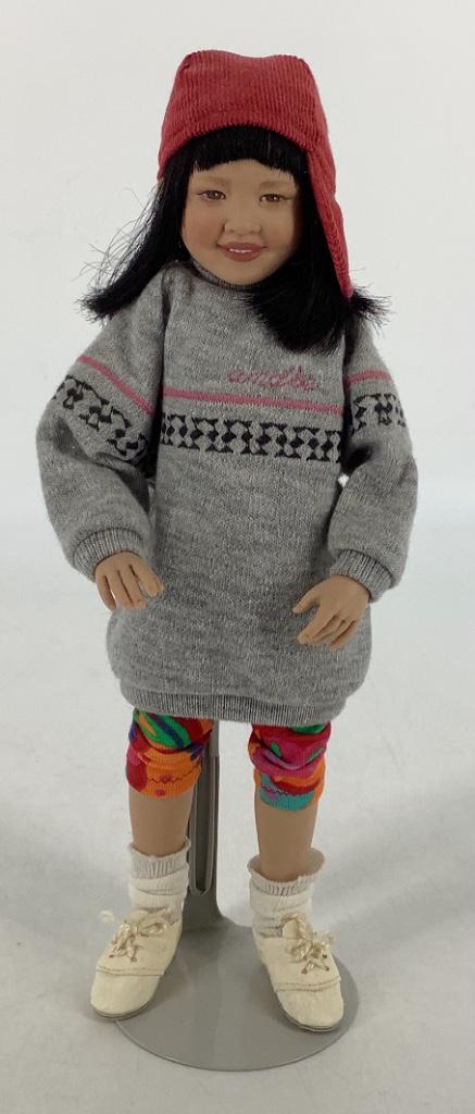 10 1/2" hard vinyl "Andie" by Helen Kish. Human hair (1 of 2)