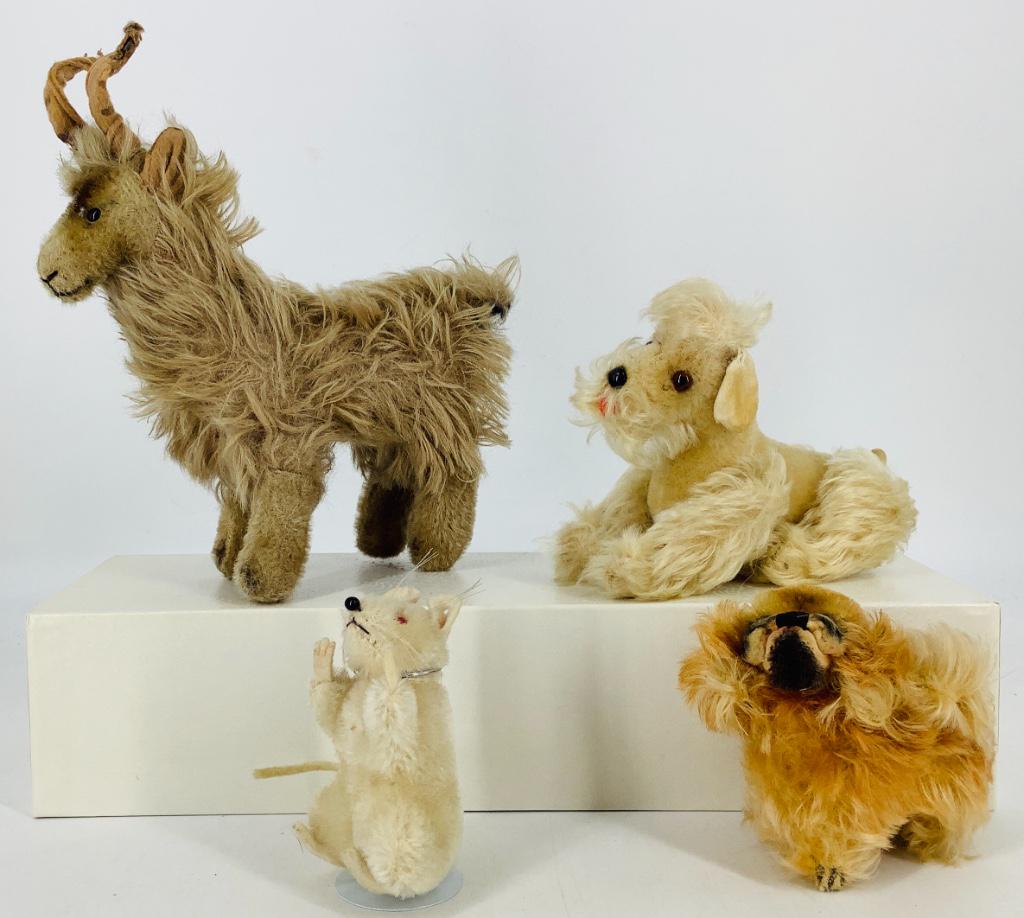 Lot (4) small Steiff mohair animals. Includes Snobby (1 of 1)