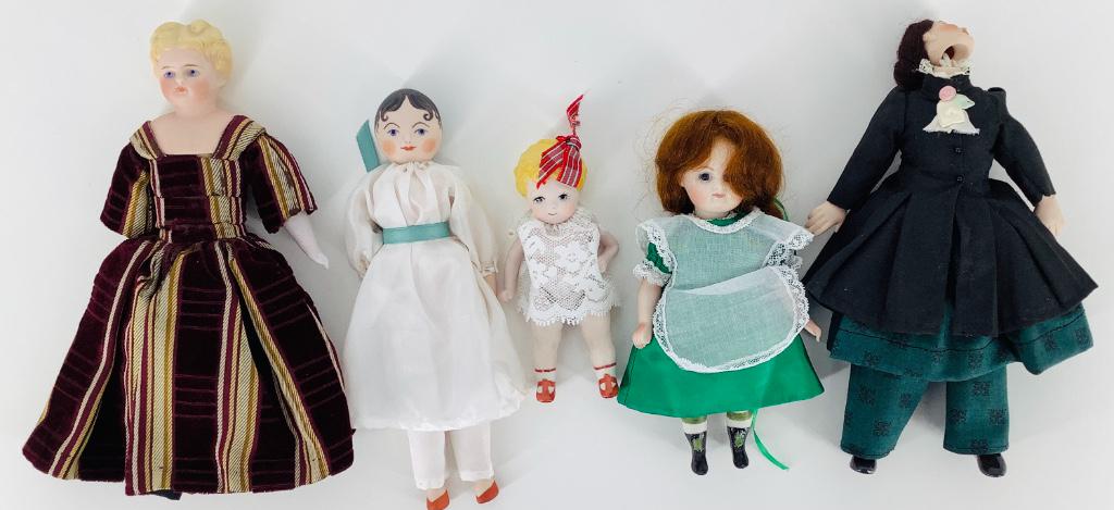 (5) porcelain artist dolls including blonde shoulder (1 of 2)