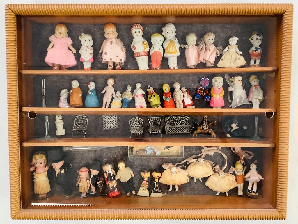 Display case with plexiglass cover filled with small (1 of 1)