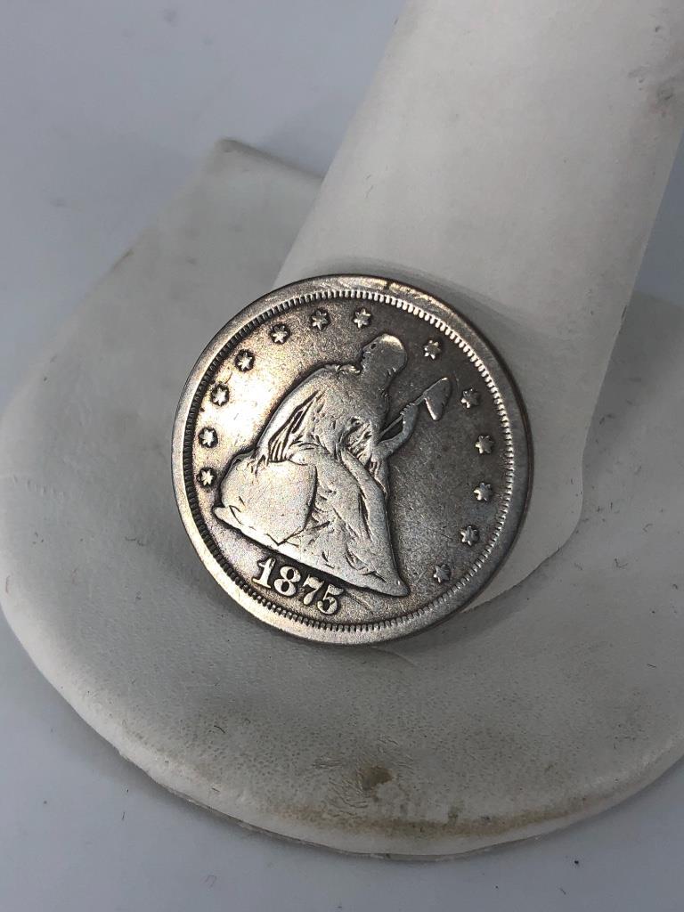 1875-S U.S. 20 Cent Silver Coin (1 of 4)