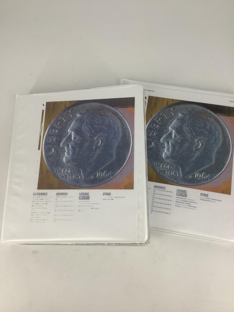 Two Binders of U.S. Roosevelt Dimes (1 of 17)