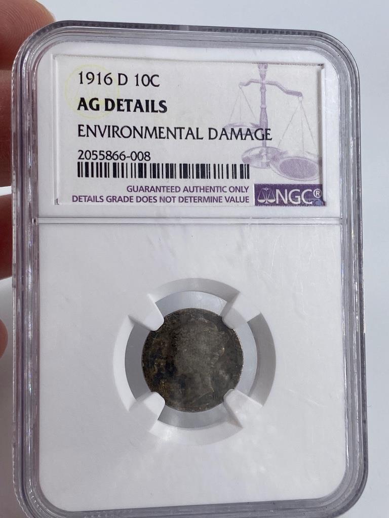 1916-D Mercury Head Dime In Slab (1 of 5)
