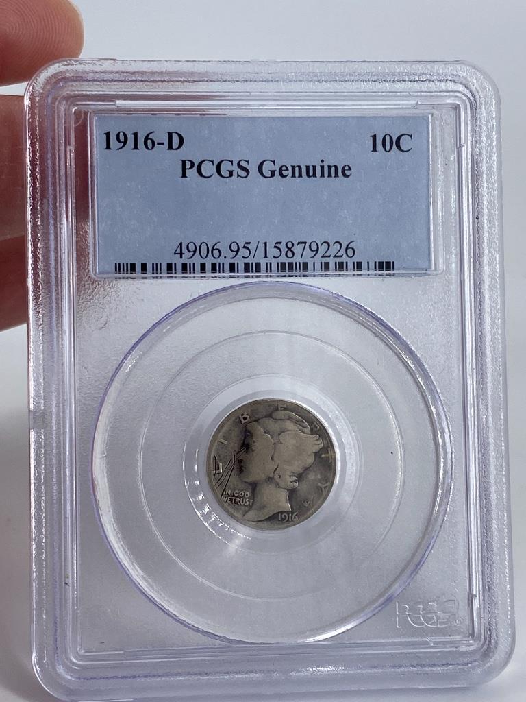 1916-D Mercury Head Dime In Slab (1 of 4)
