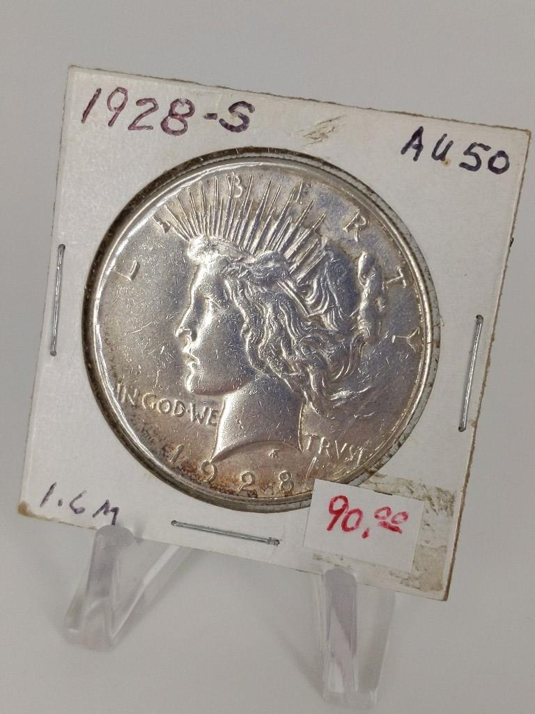 1928-S Silver Peace Dollar Coin (1 of 4)