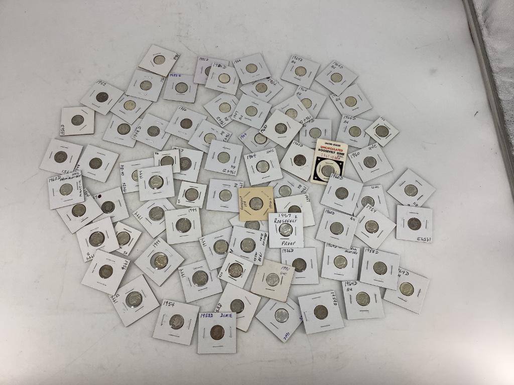Lot of Seventy-Five U.S. Silver Dimes (1 of 7)