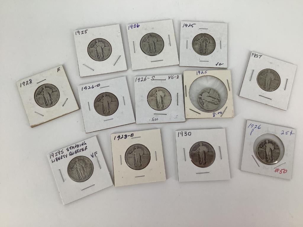 Lot of Twelve U.S. Standing Liberty Quarters (1 of 15)