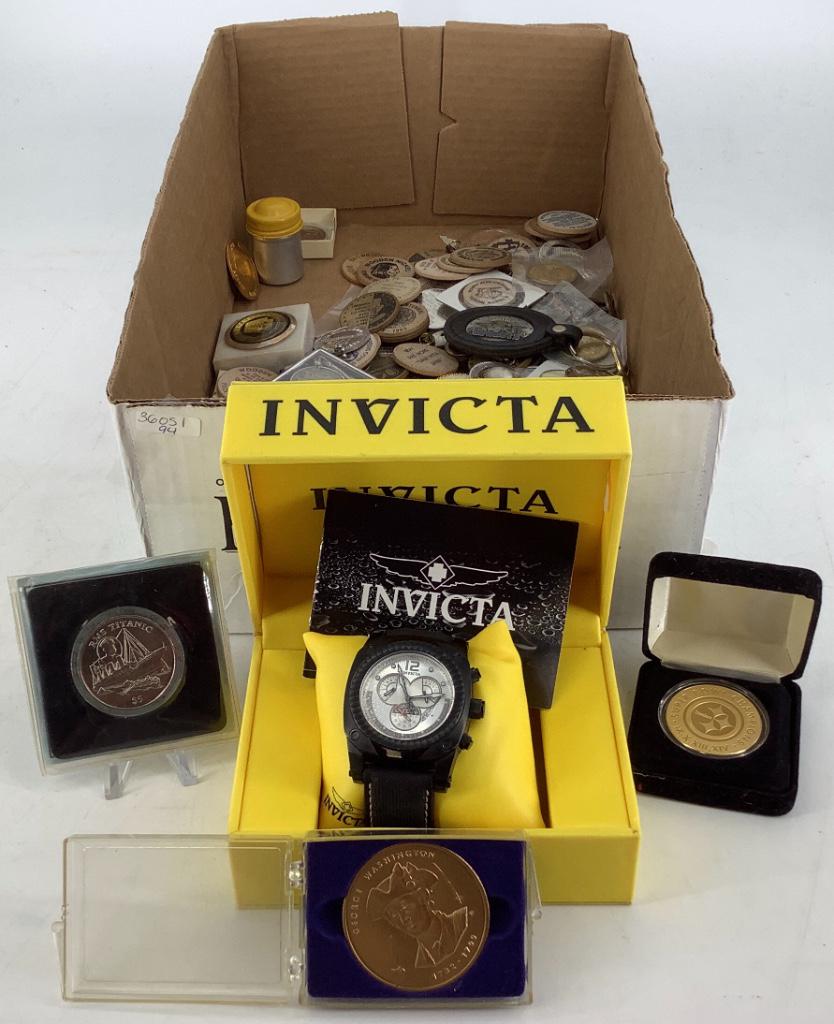 Box Lot Of Miscellaneous Tokens & Wooden Nickels (1 of 9)