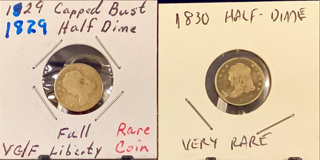 1829 and 1830 Capped Bust Half Dimes (1 of 5)