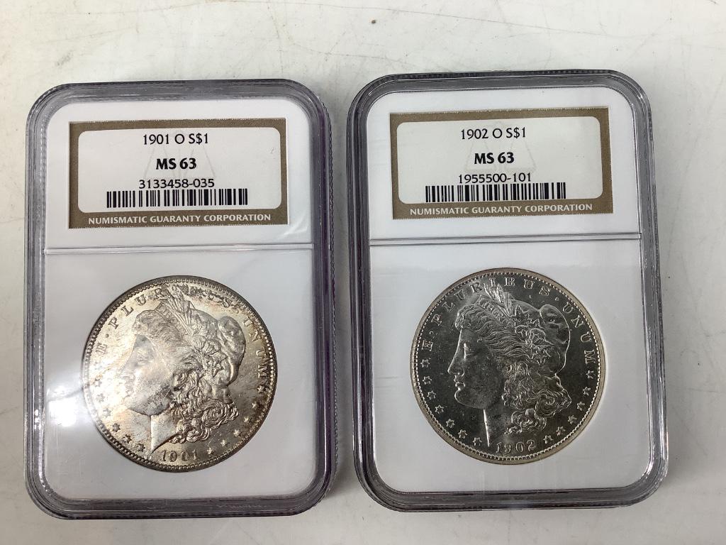 Two Graded U.S. Morgan Silver Dollar Coins (1 of 6)