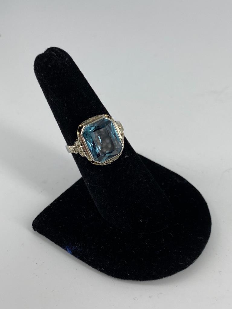 Antique / Vintage 14kt White Gold & Gemstone Ring (1 of 8)