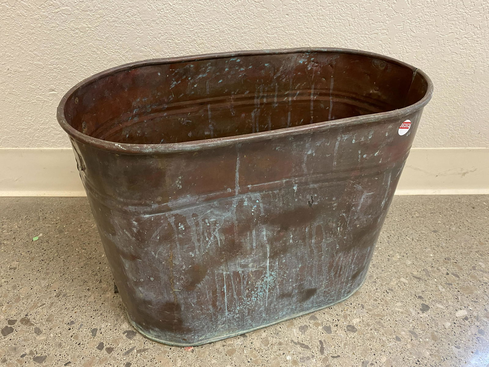 Copper tub, 24" x 12" x 17.5" (1 of 1)
