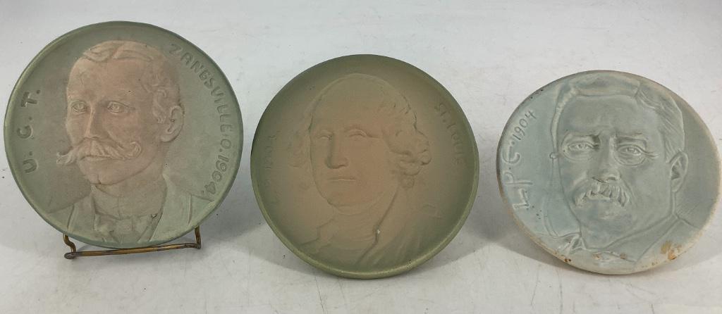 Weller Pottery , 3 souvenir plates Zanesville ,Ohio 2 (1 of 2)
