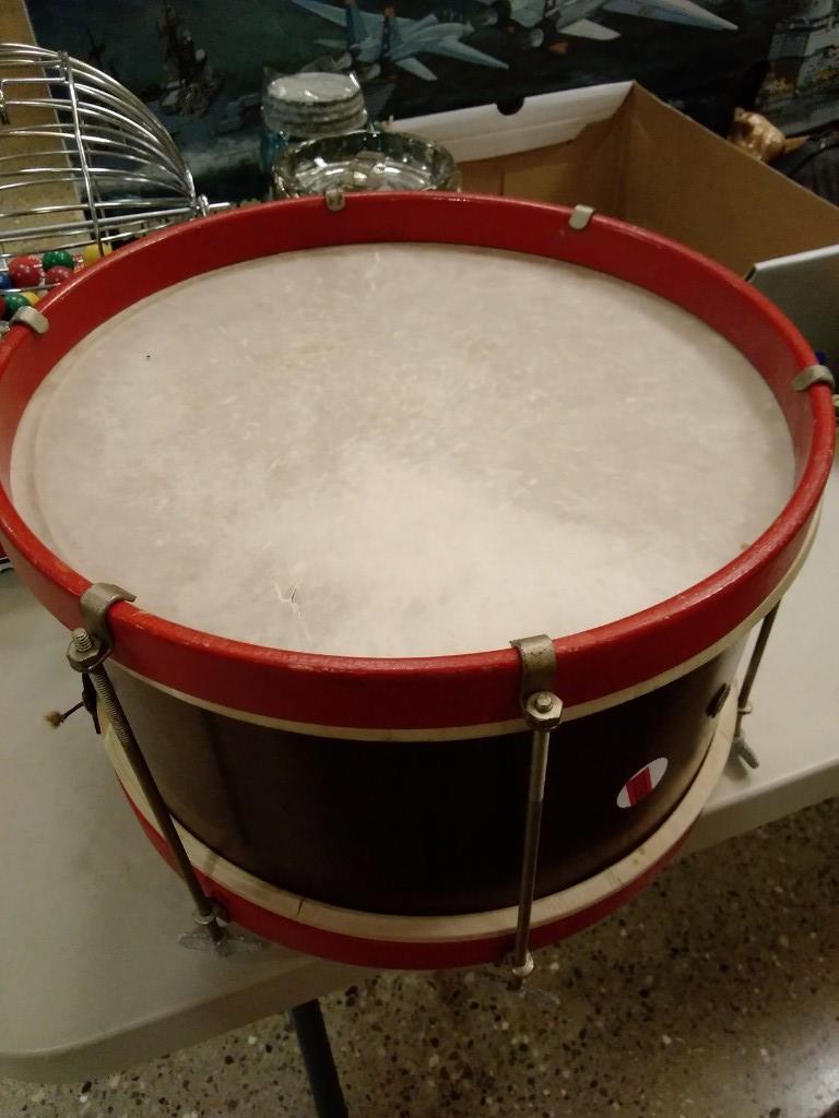 vintage toy drum, head damaged on one side, 13" (1 of 1)