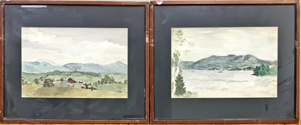 2 watercolors, unsigned. 20” x 25”. Both frames have (1 of 1)