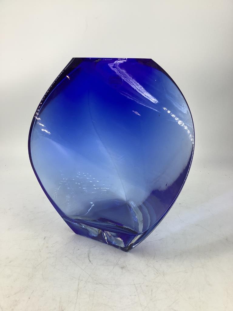 Blue Dansk International Designs curved vase 10” tall: Blue Dansk International Designs curved vase 10” tall