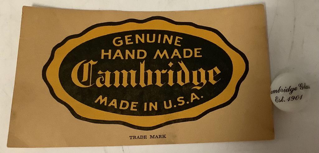 Cambridge, original unused postcard & opal 3/4” marble (1 of 4)