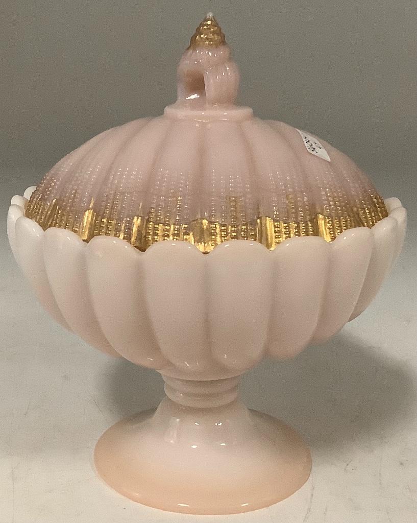 Cambridge crown Tuscan, 6” x 7.5” tall, compote gold (1 of 2)
