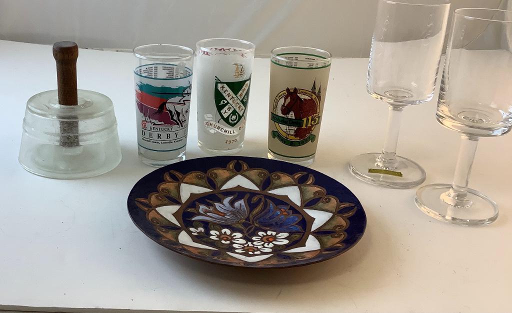 Two Dansk Design Stem glass.Art Decor plate and 3 (1 of 1)